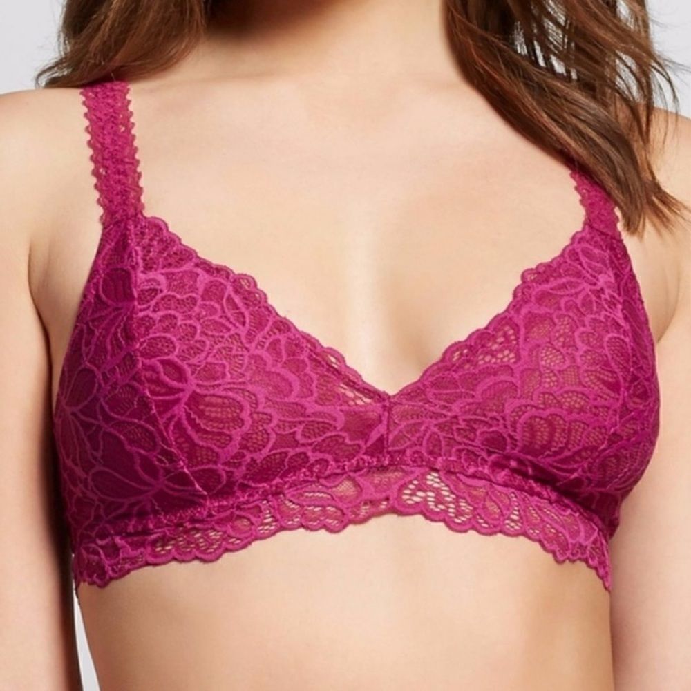 Xhilaration Fuchsia Lace Racerback Bralette